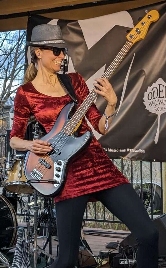 Woman with bass